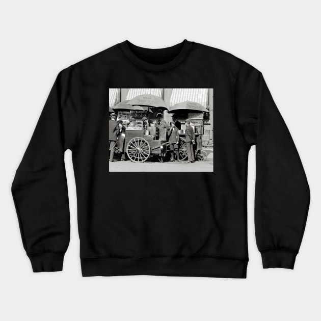 New York City Lunch Carts, 1906. Vintage Photo Crewneck Sweatshirt by historyphoto